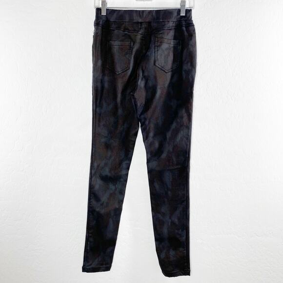 Sophyline Paris Dark Metallic Black Grey Camo Jeggings Leggings  Medium - Picture 3 of 10